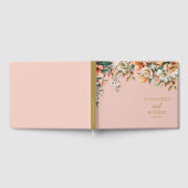 Livre D'or Elégante Pêche et Mariage Floral Or (Complet)