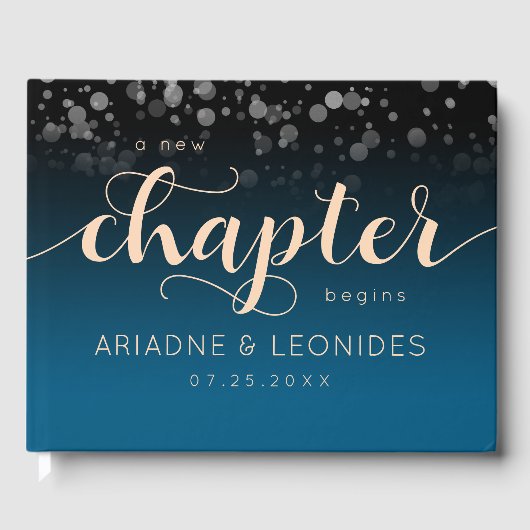 Livre D'or Elégante Pêche Océanique Bleu Mariage Un Nouveau C (Recto)