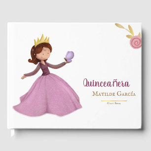 Livre D'or Élégante princesse quinceañera avec papillon
