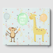 Livre D'or Eléphant Baby shower Giraffe Singe Confetti (Verso)