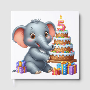 Livre D'or Éléphant Mignon 5ème Anniversaire