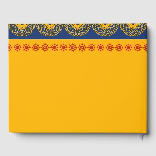 Livre D'or Eléphants à thème indiens en Mariage bleu royal (Verso)