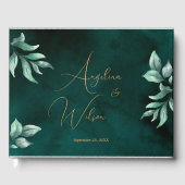 Livre D'or Emerald Eucalyptus Greenery Mariage Gold Script (Recto)
