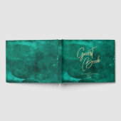 Livre D'or Emerald Green Aquarelle & Mariage Or Monogramme (Complet)