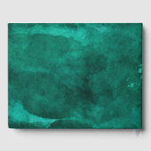 Livre D'or Emerald Green Aquarelle & Mariage Or Monogramme (Verso)