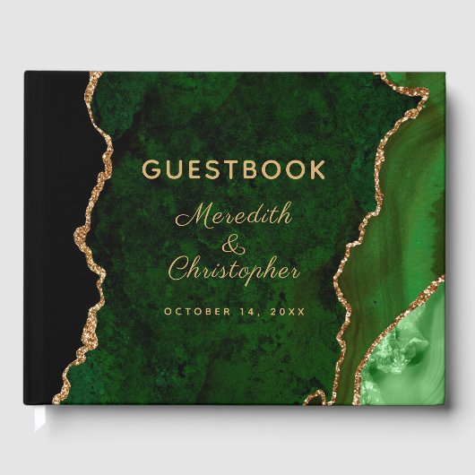 Livre D'or Emerald Green Gold Holiday Mariage (Recto)
