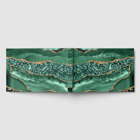 Livre D'or Emerald Green Parties scintillant Gold Nom personn (Complet)