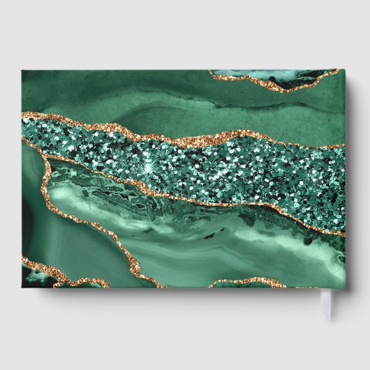 Livre D'or Emerald Green Parties scintillant Gold Nom personn (Verso)