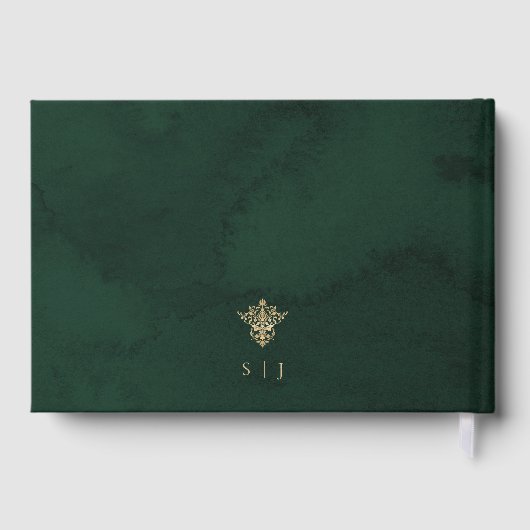 Livre D'or Emerald Ornate Victorian Green and Gold Wedding (Verso)