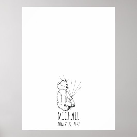 Livre d'or empreintes digitales Ourson (Devant)