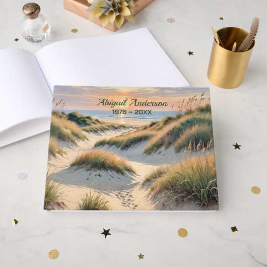 Livre D'or Empreintes sur dune de plage (Recto ouvert)