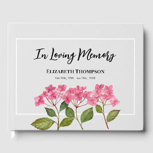 Livre D'or En Mémoire Amoureuse Funeral Watercolor Hydrangea