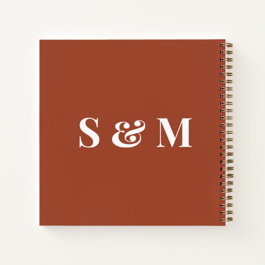 Livre d'or en terre cuite marron pour mariage (Dos)