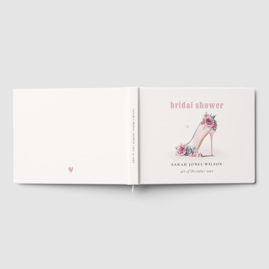 Livre D'or Escarpins Rose Pâle Fleurs de Mariage Élégant (Complet)