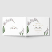 Livre D'or Espagnol Unique Fleurs d'Orchidée Blanche Bautizo (Complet)