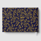 Livre d'or et bleu marine du mariage feuille (Verso)