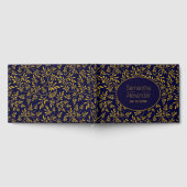 Livre d'or et bleu marine du mariage feuille (Complet)