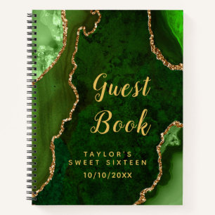 Livre d'or et vert Agate Sweet sixteen d'hôtes