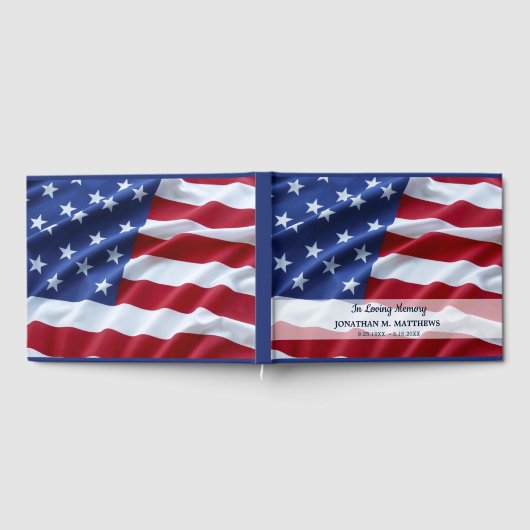 Livre D'or États-Unis Drapeau Mémorial Rouge Blanc Bleu Patri (Complet)