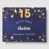 Livre D'or étoiles bleu marine de Quinceanera (Recto)
