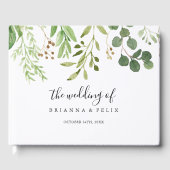 Livre D'or Eucalyptus Brown simple Mariage floral (Recto)