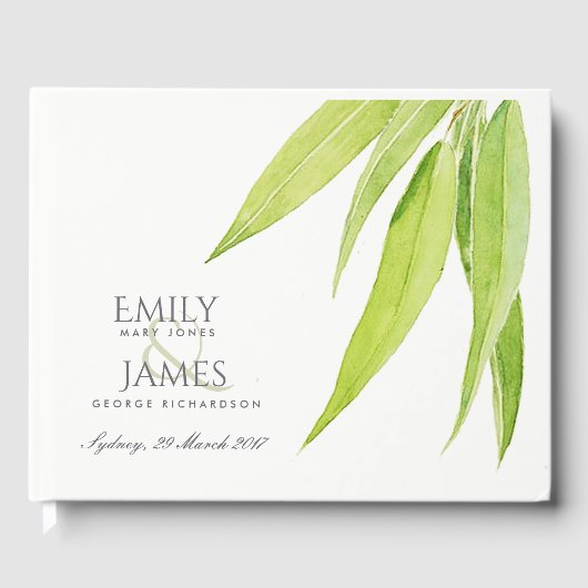 LIVRE D'OR EUCALYPTUS FEUILLE MONOGRAMME DU FOLIAGE DE COULEU (Recto)