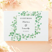 Livre D'or Eucalyptus Mariage vert photo blanc vert