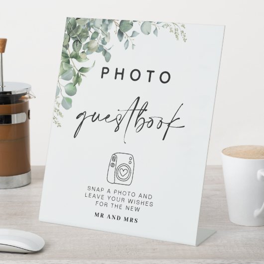 Livre d'or Eucalyptus Photo | Panneau Mariage mode (In SItu)