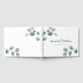 Livre D'or Eucalyptus Verdure Aquarelle Feuillage Bleu Dusty (Complet)