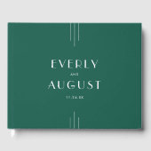 Livre D'or EVERLY Jewel Tone Art Deco Emerald Green Wedding (Recto)