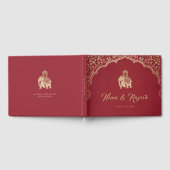 Livre D'or Faire-part de mariage Indien, Rouge, Or, Ganesha (Complet)