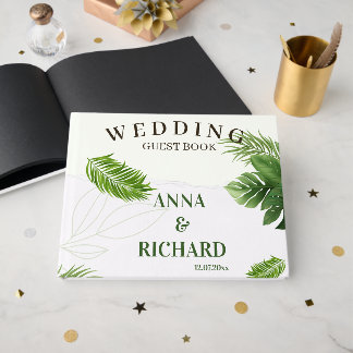 Livre D'or Faire-part de mariage tropical romantique