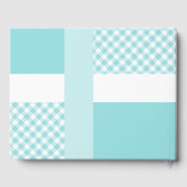 Livre D'or Faire-part de naissance photo bleu En vichy emprei (Verso)