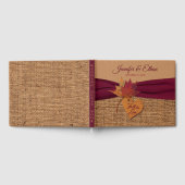 Livre D'or Fall in Love Burlap, Mariage Feuille (Complet)