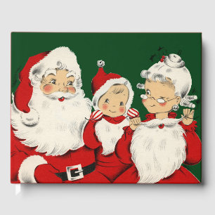 Livre D'or Famille de Père Noël Rétro Milieu de Siècle – Kits