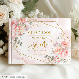 Livre D'or Fancy Boho Pink or Flowers Sweet sixteen