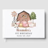 Livre D'or Farm Animals, Cute Animals, Barn, First Birthday (Recto)