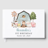 Livre D'or Farm Animals, Cute Animals, Barn, First Birthday (Recto)