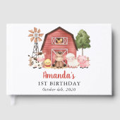 Livre D'or Farm Animals, Cute Animals, Barn, First Birthday (Recto)