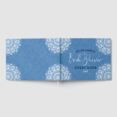 Livre D'or Faux bleu clair avec mandala blanc (Complet)