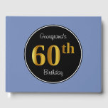 Livre D'or Faux Gold 60th Birthday Guest Book<br><div class="desc">Ce design de livres d'hôtes de fête d'anniversaire comporte un nom personnalisé et le numéro "60e" coloré avec un faux motif doré.</div>