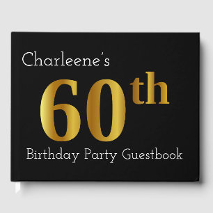 Livre D'or Faux Gold 60th Birthday Party Guestbook