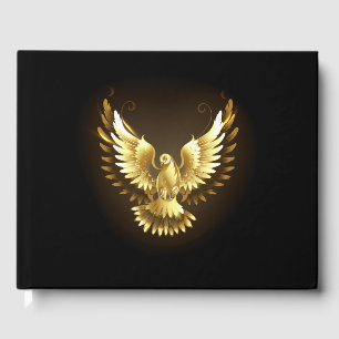 Livre D'or Faux Gold Foil Peace Dove en noir