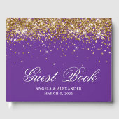 Livre D'or Faux Gold Parties scintillant Royal Purple Mariage (Recto)