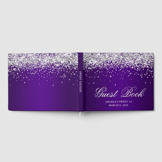 Livre D'or Faux Parties scintillant Argent Indigo Purple Ombr (Complet)