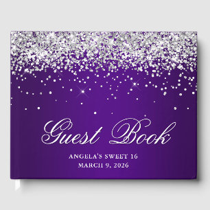 Livre D'or Faux Parties scintillant Argent Indigo Purple Ombr