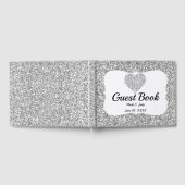 Livre D'or Faux Parties scintillant Argent Mariage de coeur D (Complet)