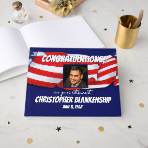 Livre D'or Félicitations à la retraite Rouge Blanc Bleu Bleu