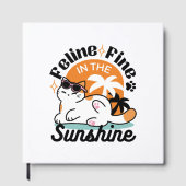 Livre D'or Feline fin au soleil - Chat Tropical relaxé (Recto)
