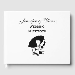 Livre D'or Femme Art Déco avec grand chapeau gants RL